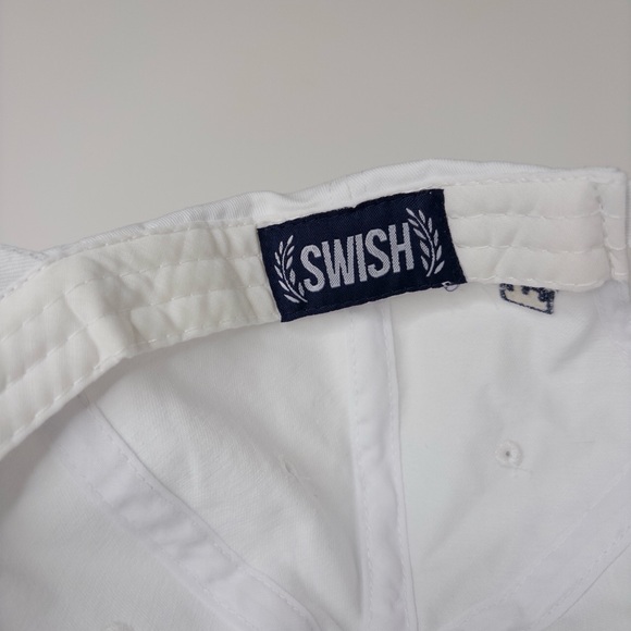 Swish Babe Logo White Navy Blue Embroidered Dad Hat Adjustable Strap - Picture 10 of 10